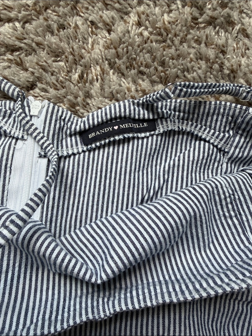 Brandy Melville Black and White Striped Mini Dress - Picture 2 of 2